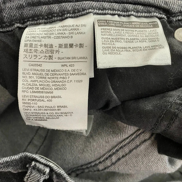 LEVIS Wedgie Skinny Jeans in‎ Black Gray Denim High Rise Size US 32 - Picture 10 of 12